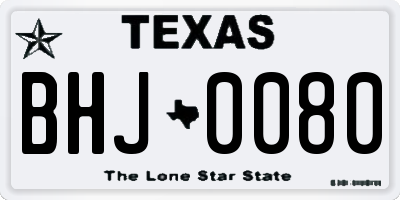 TX license plate BHJ0080