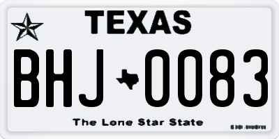 TX license plate BHJ0083