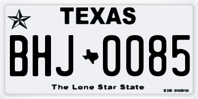 TX license plate BHJ0085