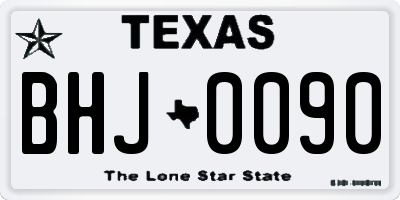 TX license plate BHJ0090