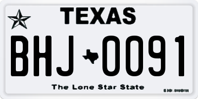 TX license plate BHJ0091