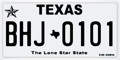 TX license plate BHJ0101
