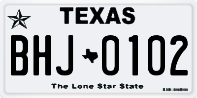 TX license plate BHJ0102