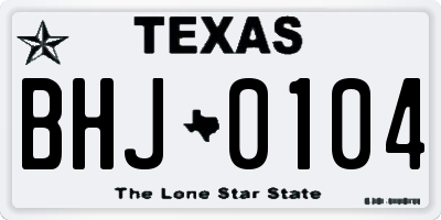TX license plate BHJ0104