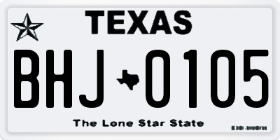 TX license plate BHJ0105