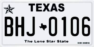 TX license plate BHJ0106