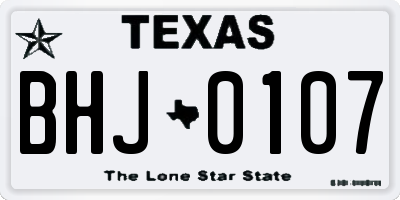 TX license plate BHJ0107