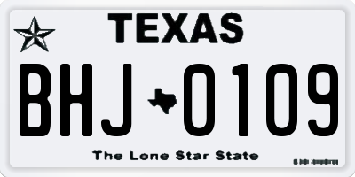 TX license plate BHJ0109
