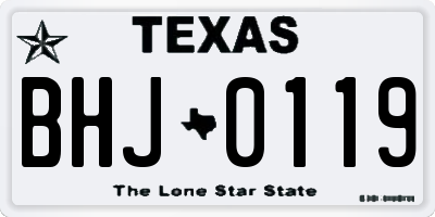 TX license plate BHJ0119