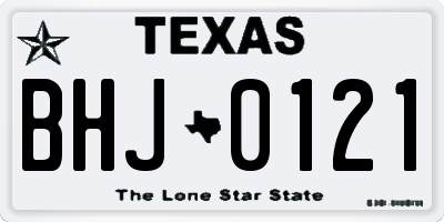 TX license plate BHJ0121