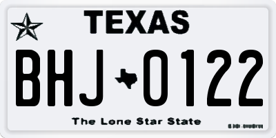 TX license plate BHJ0122