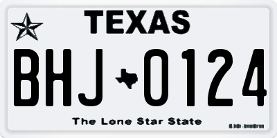 TX license plate BHJ0124