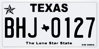 TX license plate BHJ0127