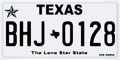 TX license plate BHJ0128