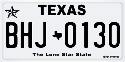 TX license plate BHJ0130