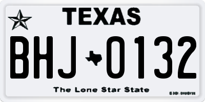 TX license plate BHJ0132