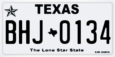 TX license plate BHJ0134