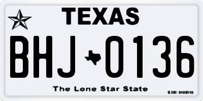 TX license plate BHJ0136