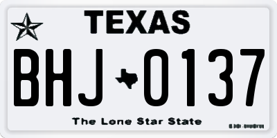 TX license plate BHJ0137