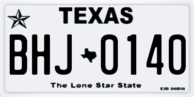 TX license plate BHJ0140