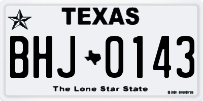 TX license plate BHJ0143