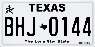 TX license plate BHJ0144