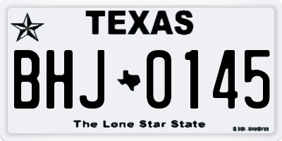 TX license plate BHJ0145