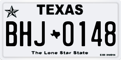TX license plate BHJ0148