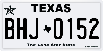 TX license plate BHJ0152