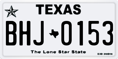 TX license plate BHJ0153