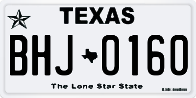 TX license plate BHJ0160