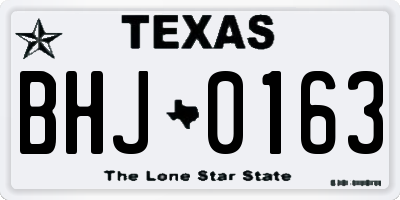 TX license plate BHJ0163