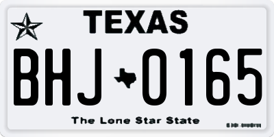 TX license plate BHJ0165