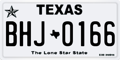 TX license plate BHJ0166