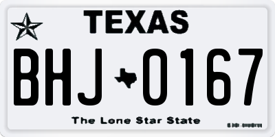 TX license plate BHJ0167