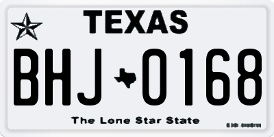 TX license plate BHJ0168