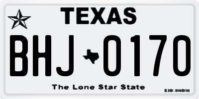 TX license plate BHJ0170