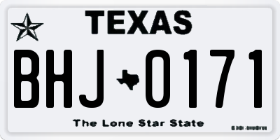 TX license plate BHJ0171