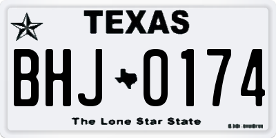 TX license plate BHJ0174