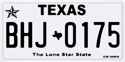 TX license plate BHJ0175