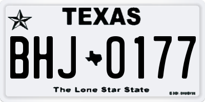 TX license plate BHJ0177