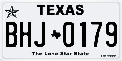TX license plate BHJ0179