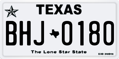 TX license plate BHJ0180