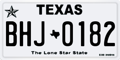 TX license plate BHJ0182