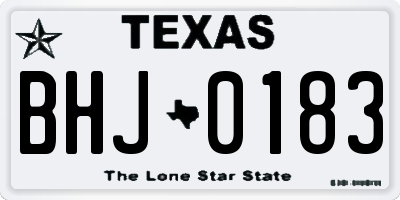 TX license plate BHJ0183