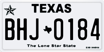 TX license plate BHJ0184