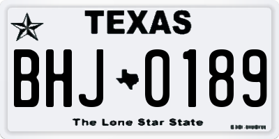 TX license plate BHJ0189