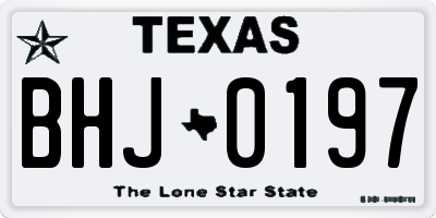TX license plate BHJ0197