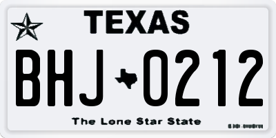 TX license plate BHJ0212