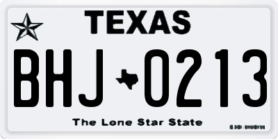 TX license plate BHJ0213